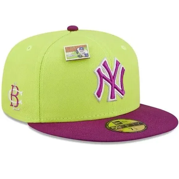 New York Yankees MLB Big League Chew Sour Apple 59FIFTY Fitted Hat 7 3/8 No Pin